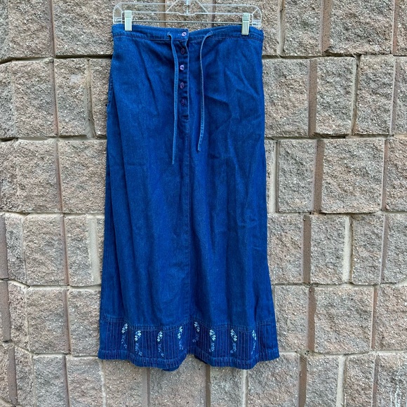 Denim Maxi Skirt - Picture 1 of 7
